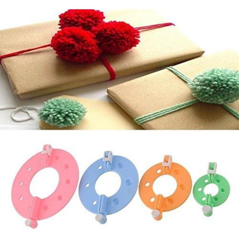 4 Sizes Pompoms Makers Pompoms Maker Tool Balls Weavers for Fluff Ball Weaver Needle Knitting DIY Tool