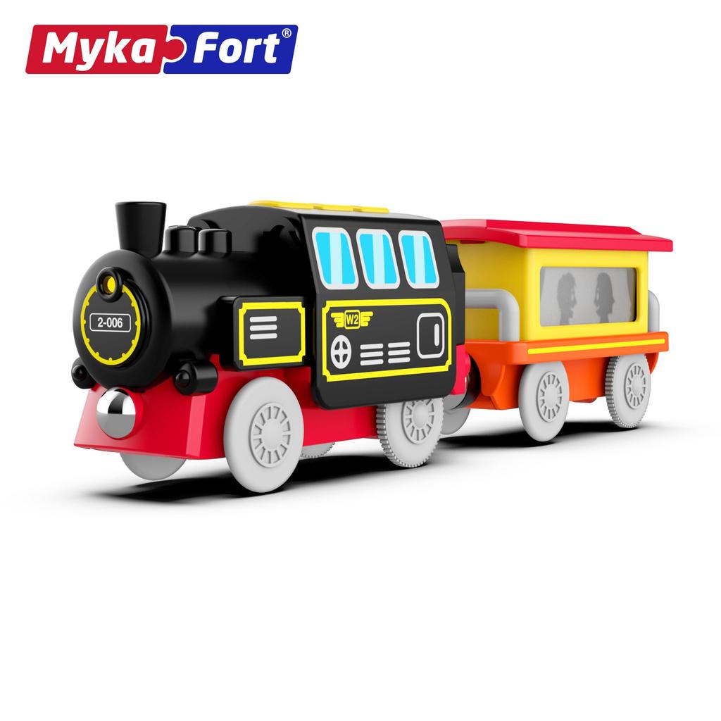 Children's Electric Antique Wooden Suit Rail Car Light Sound Effect Simulation Retro Small Train Gift
