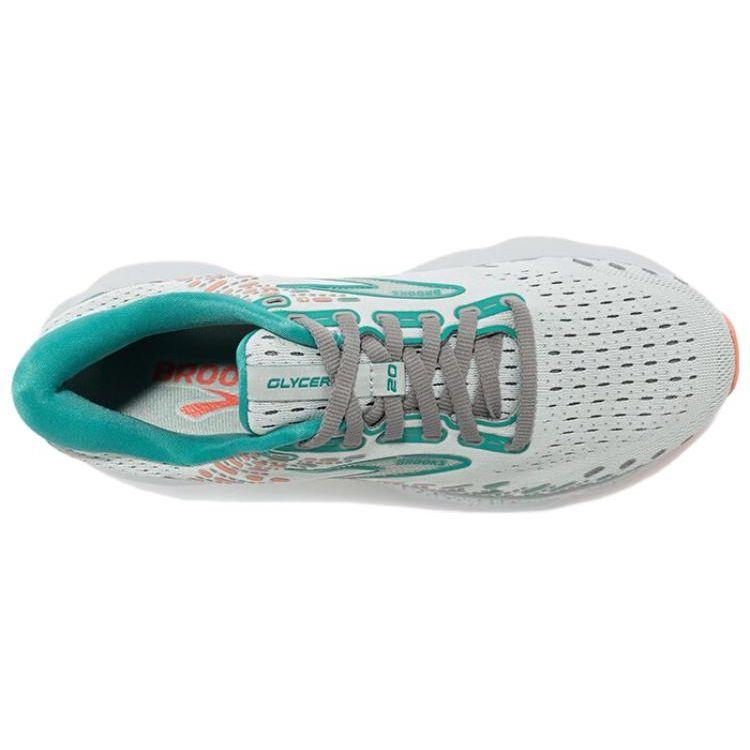 Brooks Glycerin 20 Cushioning Durable Low-Top Running Shoes Women Sneaker Gray Green Orange 120369-061