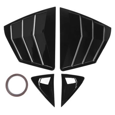 1 Pair Rear Side Window Louver Sturdy ABS Left Right Side Window Shutter Cover Trim for Camry XV80 Glossy Black