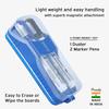 DOMS Fine Magnetic Whiteboard Duster Marker Set  White Board Markers Blue Black Ink Set of 2 Markers & 1 Duster Pack of 1