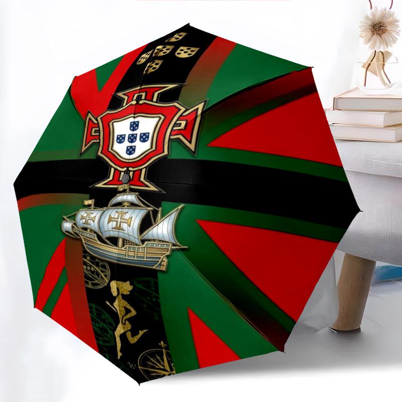 Portuguese Heritage Royal Symbols Folding umbrella durable Suitable for all seasons Three folds light Umbrella