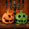 Halloween Table Centerpiece 3D Printed Skull Pumpkin Candle Holder, Hollow Design Ornament Figurine, Multifunctional Ambient Lampshade for Party