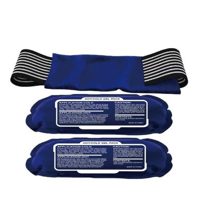 Elastische Gel-Kälte- und Wärmepackungen Muskelregeneration Sichere Befestigung 2 Eispacks mit 1 verstellbarem Wickel Kein Auslaufen Bequem