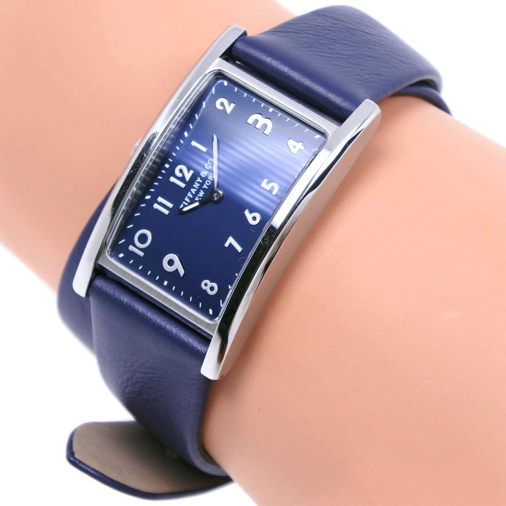 TIFFANY&Co. East West Mini Watches 36668694 Navy NavyDial Stainless Steel/leather Quartz Analog display Women Used