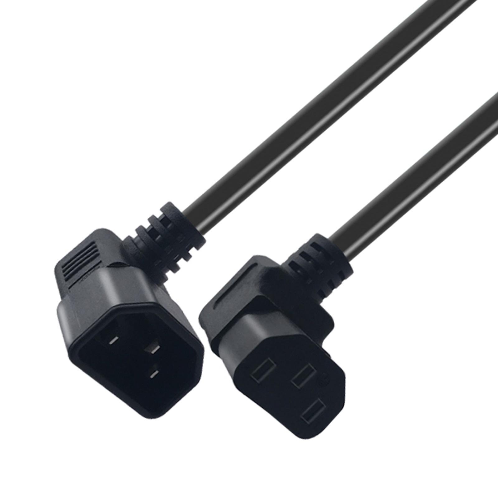 

Гибкий адаптер питания IEC320C14 «папа» — «мама» C13, длина 0,6 м, уникальная конструкция с изгибом вверх для углов стен серверов PDU/UPS