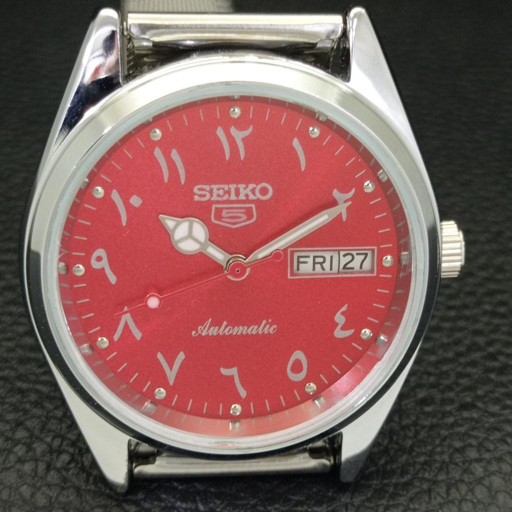 REFURBISHED VINTAGE SEIKO 5 AUTOMATIC 6309A JAPAN MENS RED DIAL WATCH a441179-4