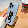 Cute Black Cat Holding Fish Transparent Soft TPU Phone Case for Xiaomi Redmi Note 15 14 13 12 11 10 9 Pro Plus 4G 5G Soft Cover