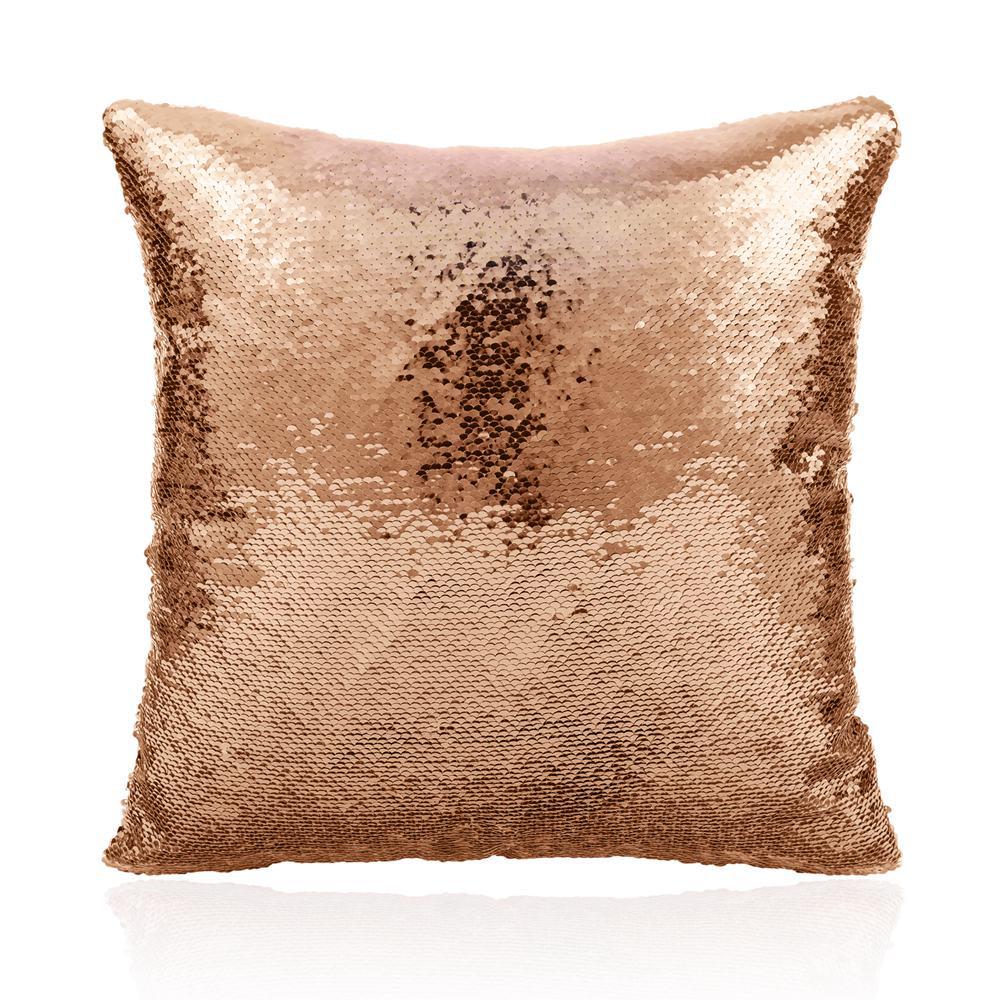 copper sequin cushion