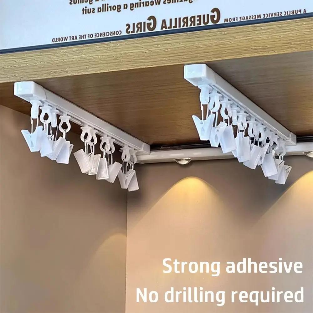 30/40 Clips Hair Accessory Organizer with Slide Rail Wall Mounted Slider Hook Large Capacity Multi-Position