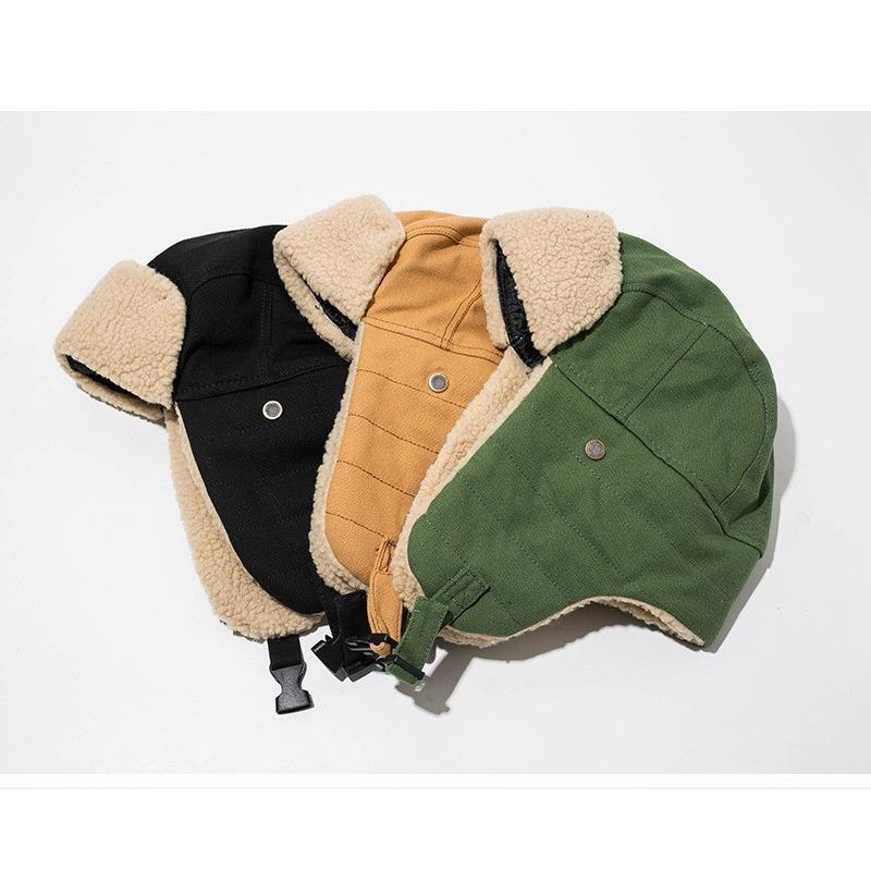 Lei Feng Hat Men and Women Winter Korean Version of The Trendy Ear Protection Hat Warm Cotton Hat Pilot Motorcycle Hat