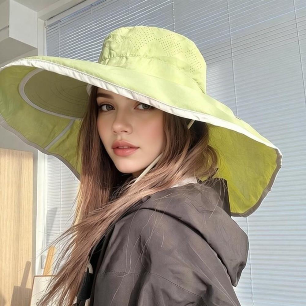 Wide Brim Neck Protection Hat Breathable Neck Cover Hiking Cap Sun Hat Sunshade Shawl Cap Spring