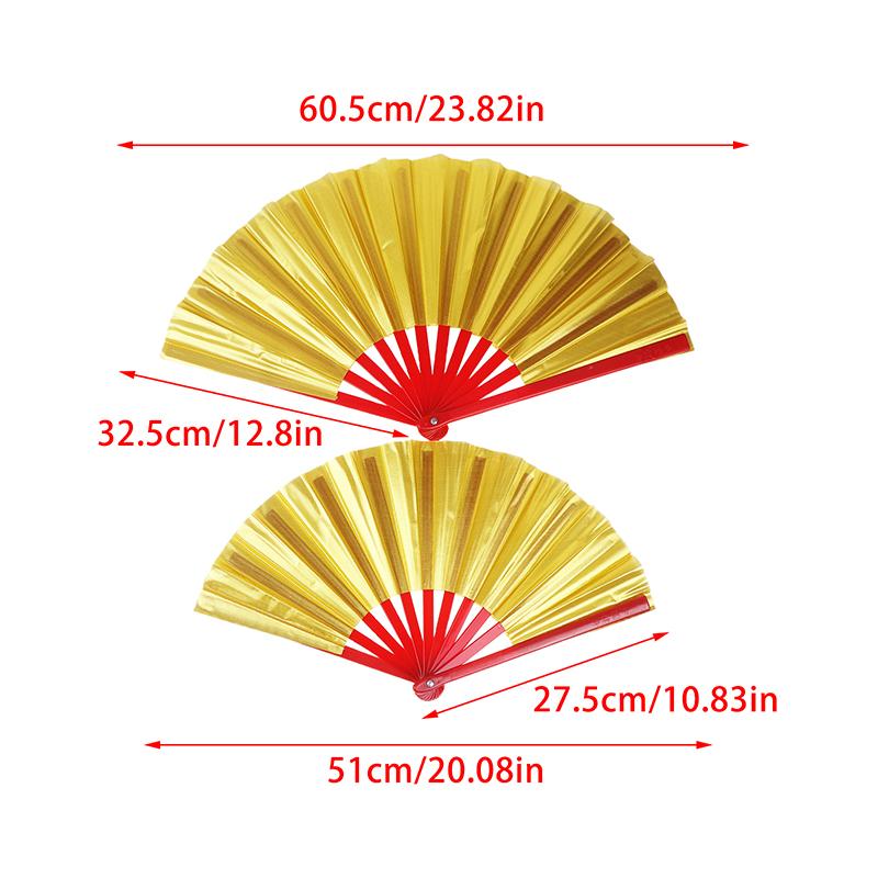 8/10 Inch Double-Sided Gold Laser Fan Chinese Tai Chi Fan Holographic Folding Fans Kung Fu Fan Concert Bar Party Decoration Fans