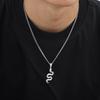 Vnox Simple Hip Hop Stainless Steel Snake Pendant Men's Necklace, Adjustable Cuban Chain, Daily Casual Jewelry Accessories Gifts