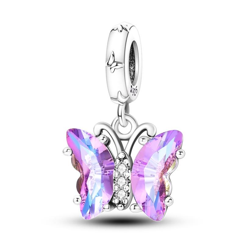 copper Plating Colorful Butterfly Insect Animal Charm Bead Charms Bead Charms Sparkling Zircon Compatible With Qikaola Authentic Bracelets Do It Yours