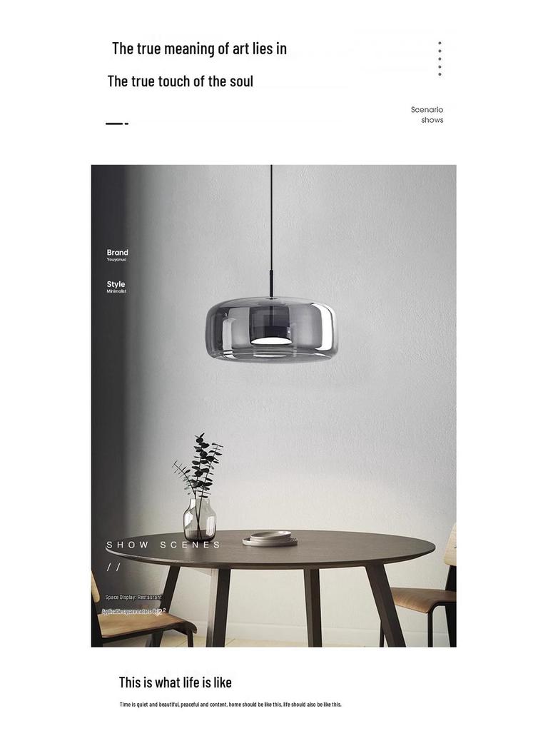 Nordic Modern Minimalist Creative Glass Chandelier for Bar, Restaurant, and Living Room Art.