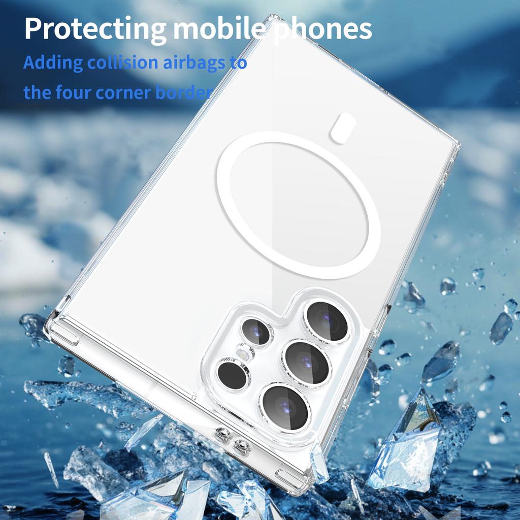 Samsung Galaxy S24 Ultra Clear Phone Case,Non-Yellowing Magnetic Phone Case for Samsung Galaxy S24 Ultra