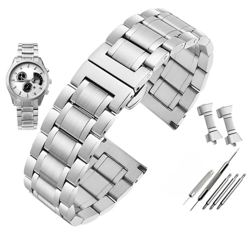 

20mm 22mm Universal Curved Men Watchband For Casio EFV-540 500 510 EQB-501 EFR-303 Solid Stainless Steel Strap Metal Watch Chain 20mm