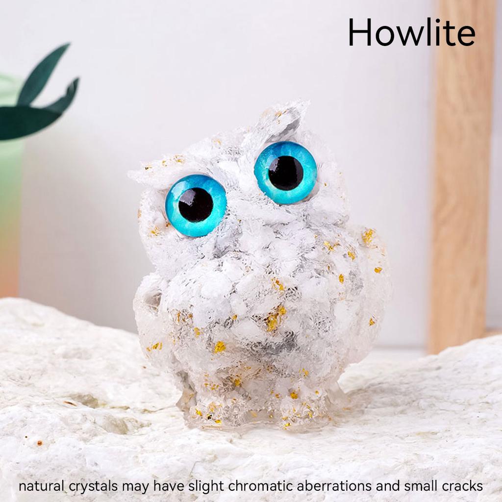 Crystal Amethyst Cute Animal Macadam Drip Glue Resin Owl Household Supplies Desktop Ornament