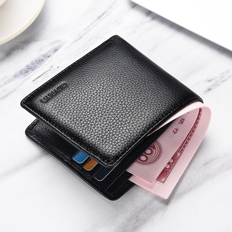 Leather Wallet Men's Short New Thin Change Wallet Card Bag Simple First-layer Cowhide Wallet