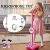 Gold Toy Kids Cartoon Music Microphone With Stand Can Connect With Mp3,Real Echo Sounds Toys Gift
