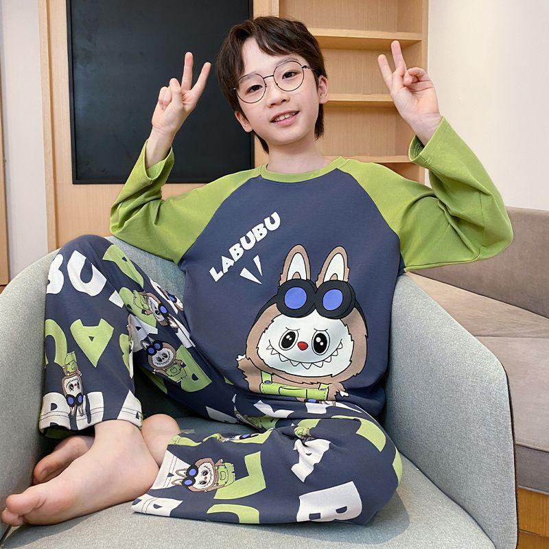 2026 Autumn Two-Piece Pajama Set for Boys - Long Sleeve & Pants