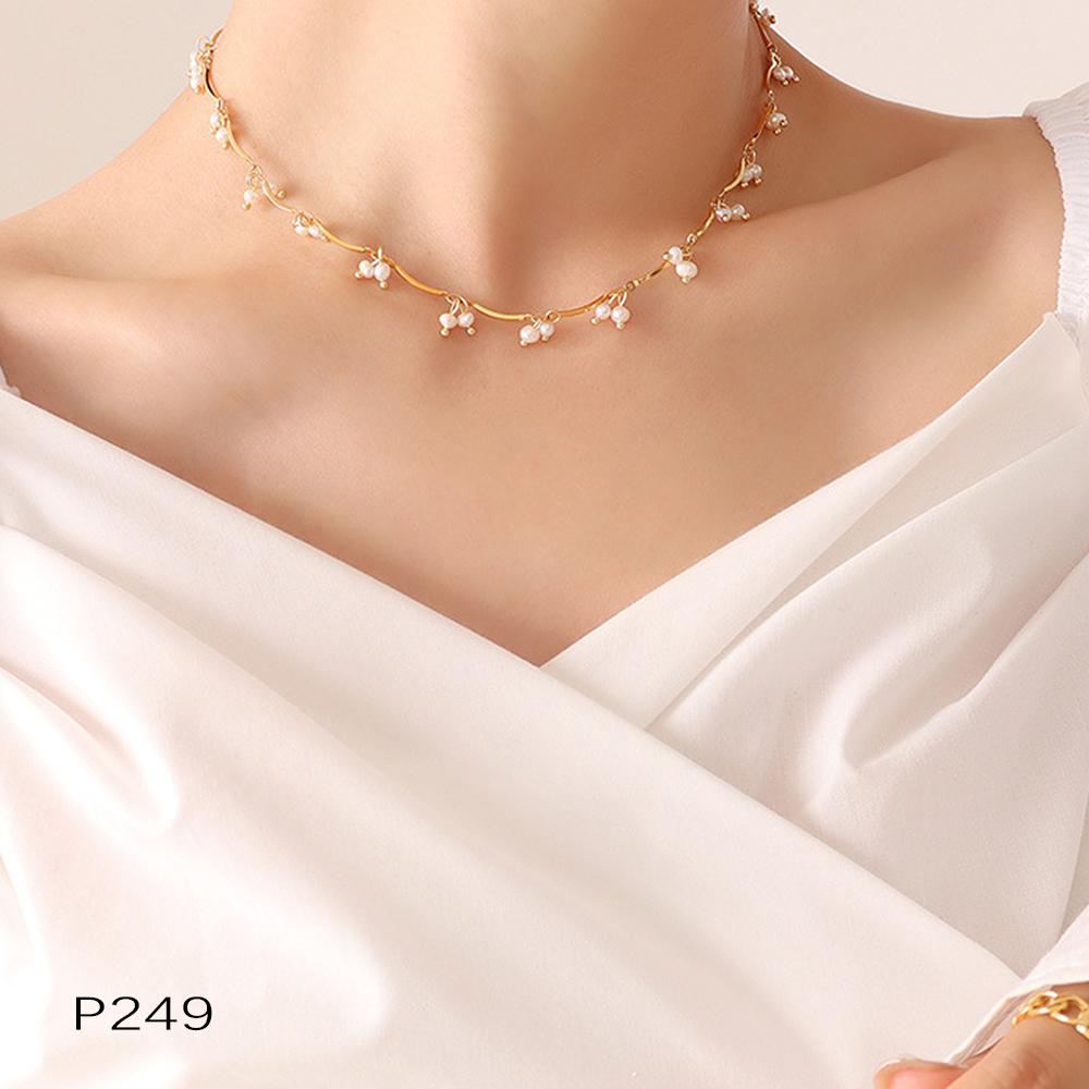 Multi Small Pendant Tassel Necklace For Women Stainless Steel 18K Gold Plated No Tarnish Bohemia Women's Neck Chain Necklaces