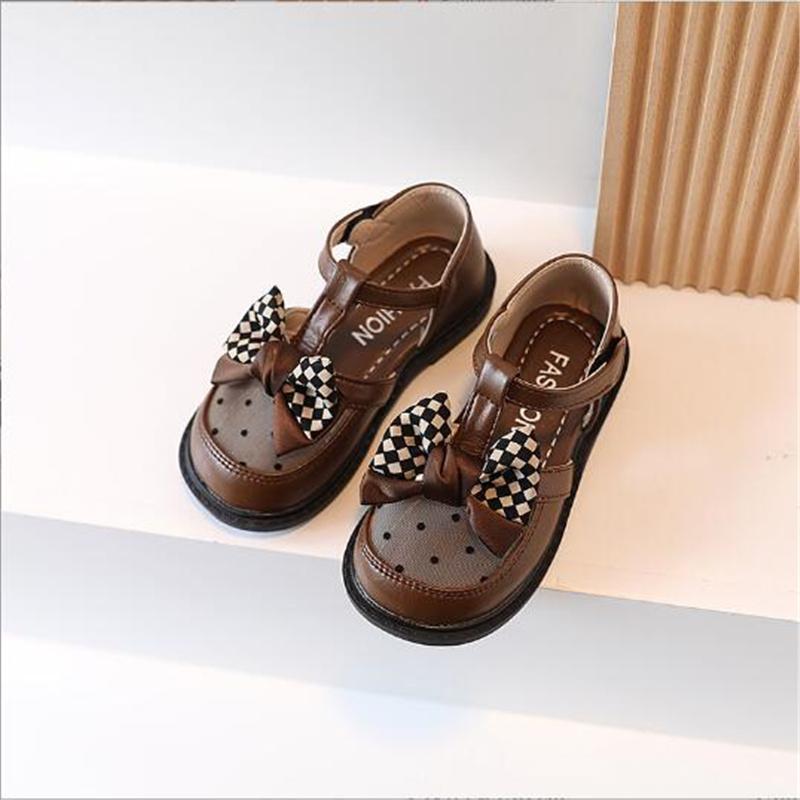 

Summer Kids Shoes Baby Fashion Leathers Tband Bow Children Sandals For Girls Toddler Princesss Wave Point Hollow Out Sandals 23