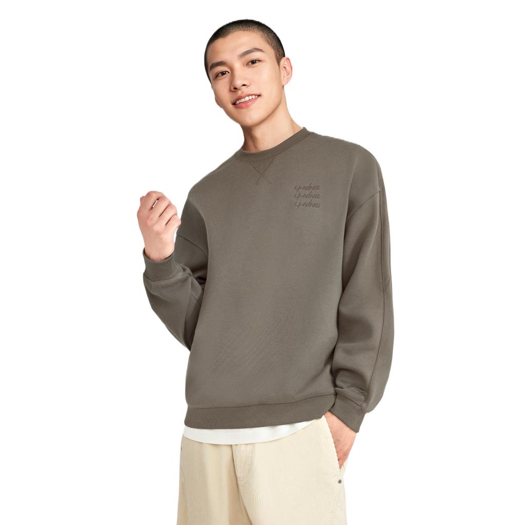 Li Ning Sports Lifestyle Series Μπλούζα Φλις με Στρογγυλή Λαιμόκοψη Casual Μόδα με Γράμματα Unisex Μπλούζα AWDVF71-5