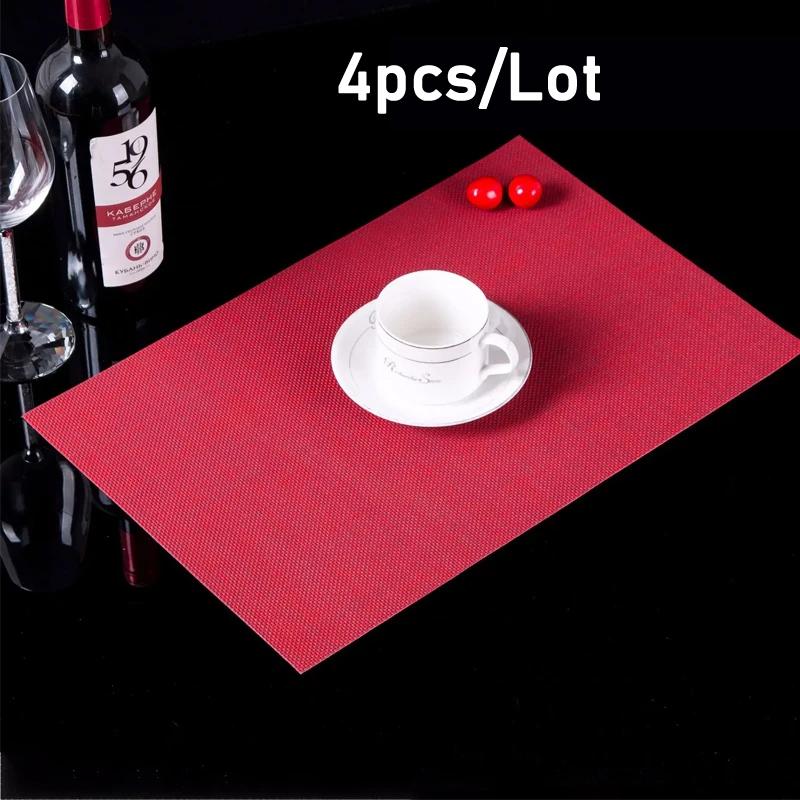 Home Retro Wasserdichte Tischsets Moderner Stil PVC Teller Schüssel Halter Tassenuntersetzer Waschbar einfach Tischsets Platzsets Individuell