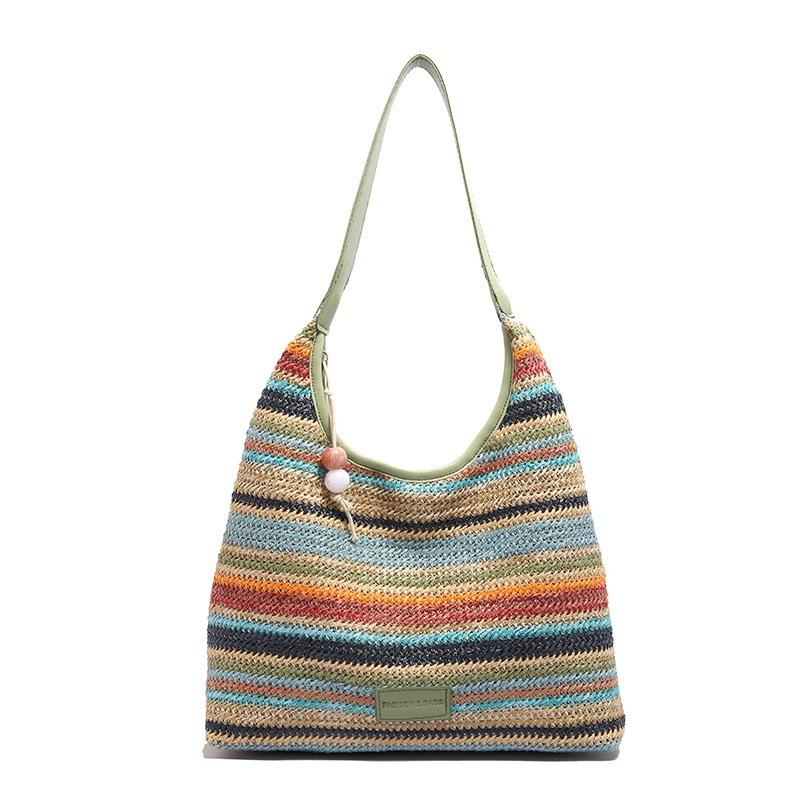 Bag women's new fashion shoulder bag autumn popular woven tote large-capacity vacation straw bag