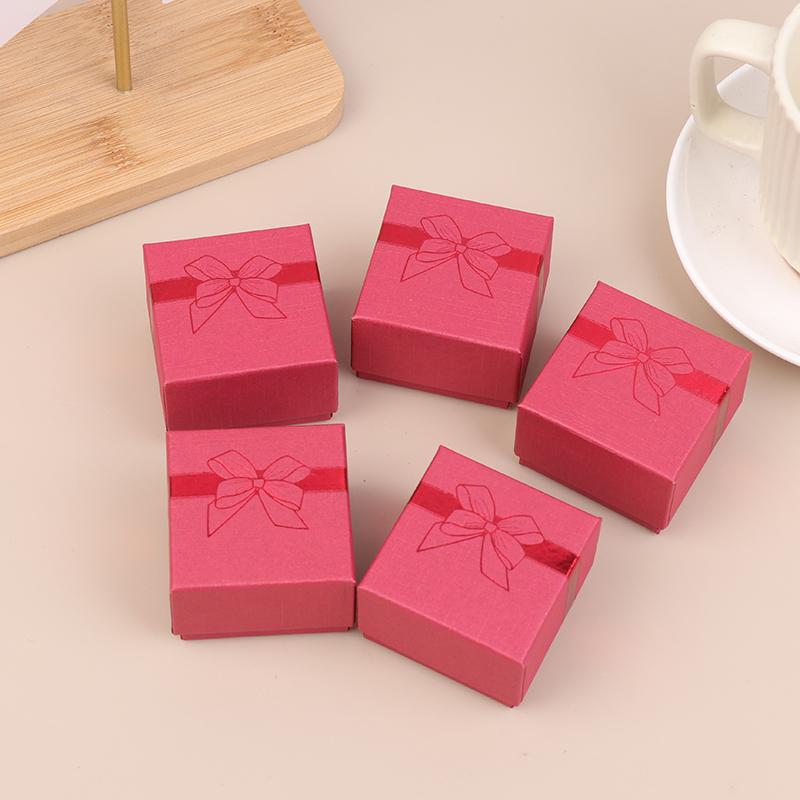 5Pcs Bow Jewelry Box Ring Earrings Bracelets Necklace Organizer Paper Jewelry Gift Packaging Box Wedding Proposal Supplies