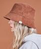 Bajal Wide Corduroy Label Bucket Hat Brown