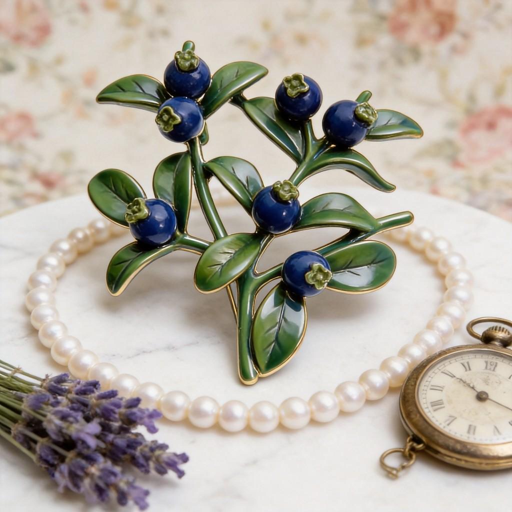 Floral Alloy Brooch With Enamel Finish For Fall Winter Fashion Accessory