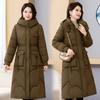 2025 Thickened Cotton Jacket Women's Winter New Mid-Length Over Knee Cotton Jacket Slimming Plus Size Warm Padded Jacket Jacket
