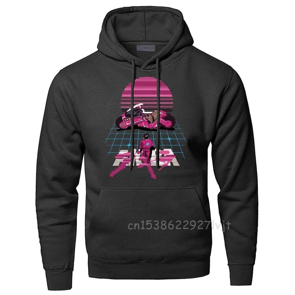 Akira Synthwave японское аниме толстовки с капюшоном унисекс забавная толстовка с капюшоном Harajuku пуловер с капюшоном премиум-класса хлопок унисекс толстовка L