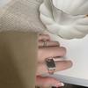 Korean Retro Beaded Chain Ring - Women's Trendy Hip Hop Niche Design for Index Finger