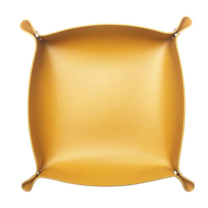 მორგებადი PU ტყავის შესანახი უჯრა დასაკეცი კუთხეებით და მარტივი დიზაინით