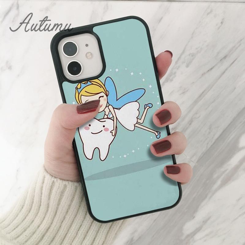 Dentist Dental Crowned Tooth Nurse Phone Case for iPhone 11 12 13 14 Pro Max Mini XR XS SE 2020 6 7 8 Plus Galaxy S21 S22 Cover