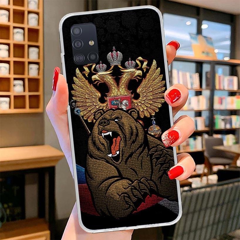 Russia Russian Flags Emblem Cover Phone Case For Samsung Galaxy A12 A22 A32 A52 A72 A02S Phone Case Note 20 Ultra 10 S10 Plus A5