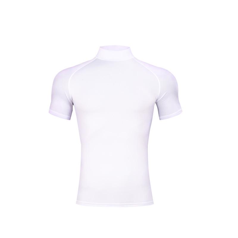 Men's Long Sleeve High Neck Sport Bodysuit - Quick-Dry High Elastic Fitness Training Base Layer Top