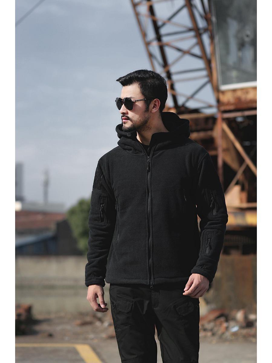 

Чоловіча флісова куртка з капюшоном для активного відпочинку: Товстий і Тонкий для Холодної Погоди S