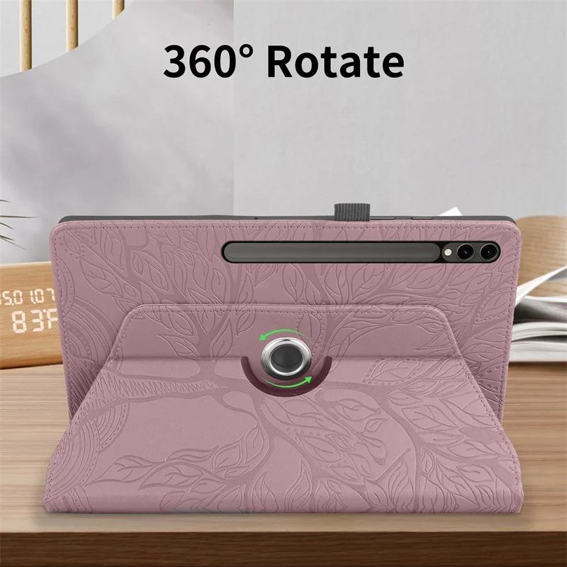 For Samsung Tab S10 Ultra Case 14.6inch 3D Emboss Tree Fold Fashion Funda For Galaxy Tab S8 Ultra S9 Ultra 14.6 Tablet Cover