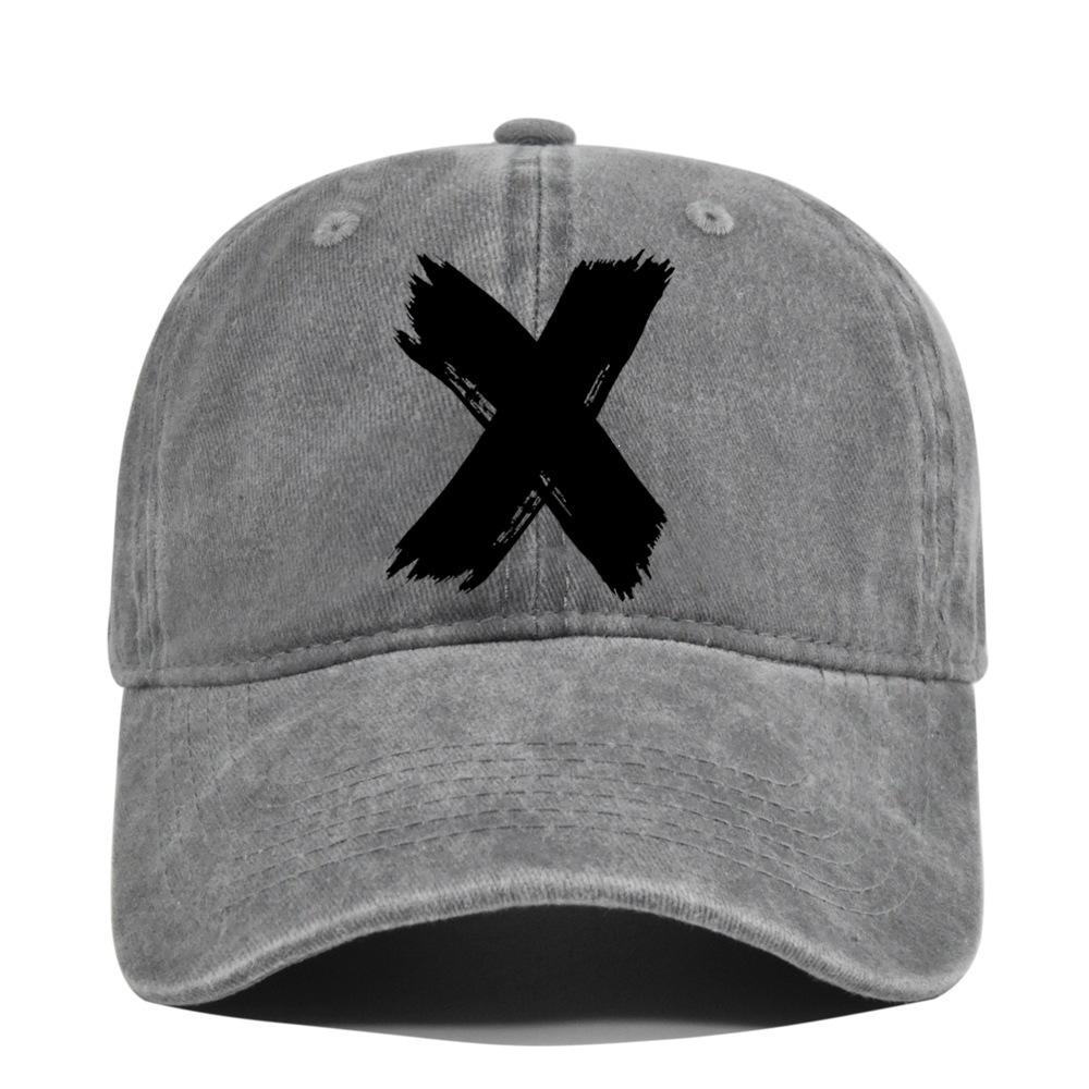 Washed x silk screen baseball cap yellowstone retro peaked cap men's and women's washed distressed sun hat cotton none