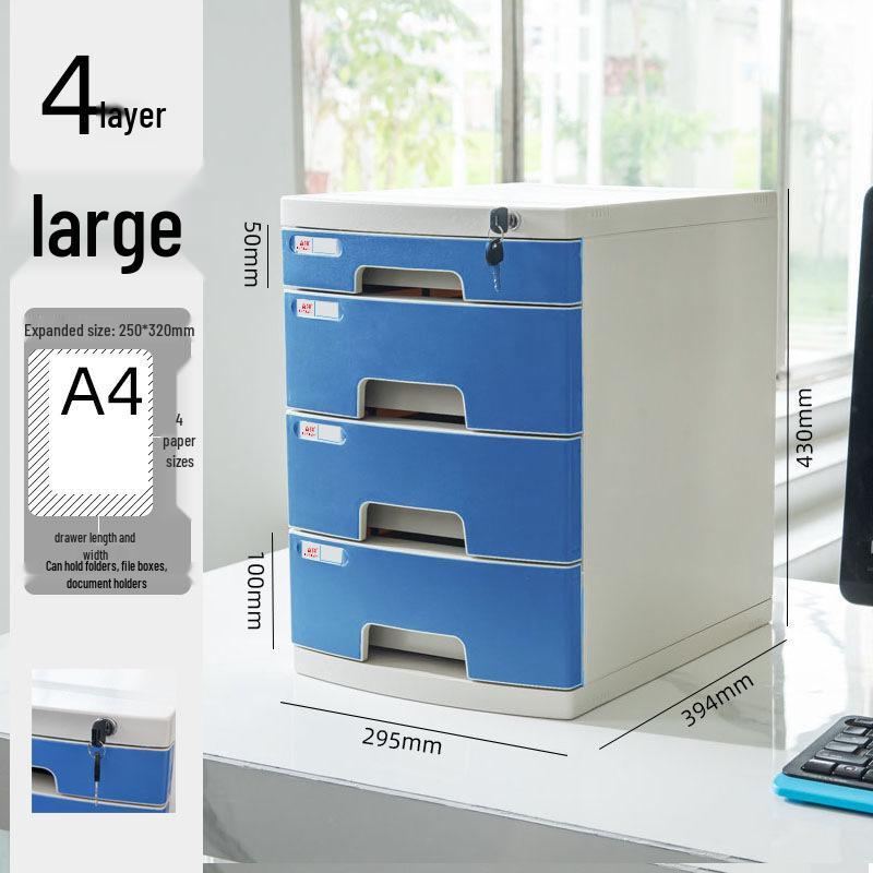 Abschließbarer mehrschichtiger A4-Desktop-Aktenschrank und Aufbewahrungsbox