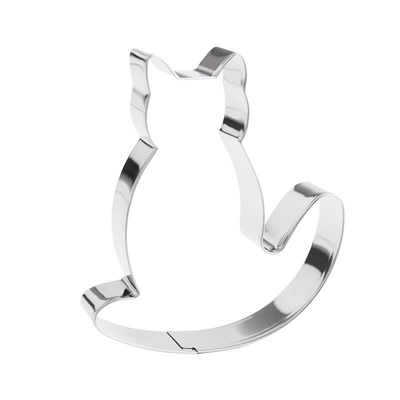 Stainless Steel Cat Cookie Cutter Set, 9-Piece DIY Embossed Baking Molds.