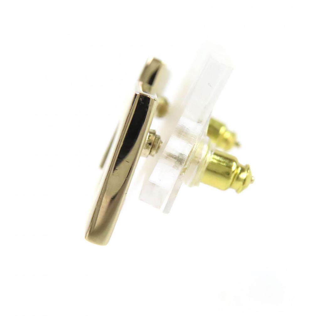 Excellent CHANEL Pierce COCO Mark Square Pierce Earrings (Pair) gold Women B24C Used