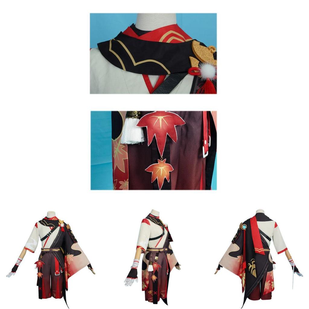 Betoverend Kaedehara Kazuha cosplaykostuum, perfect voor Genshin Impact-fans en Halloweenfeestjes.