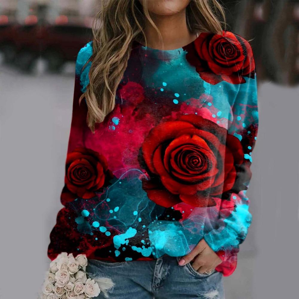 

Retro geometric print women s colorful ethnic style flower long sleeved shirt XS