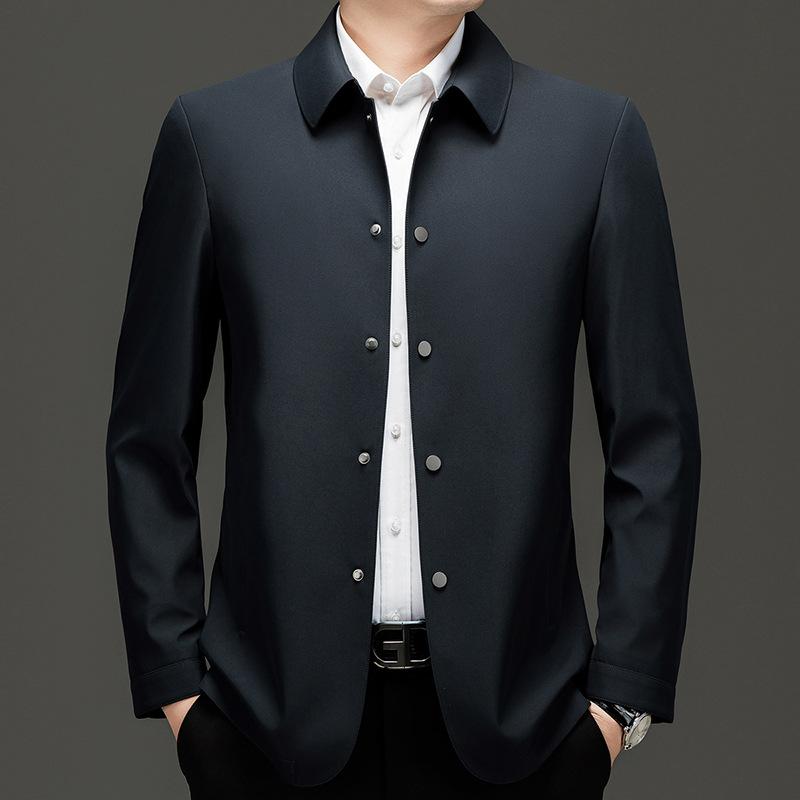 New Men's Spring and Autumn Style New Middle-aged Business Executive Jacket Lapel Men's Autumn Casual Jacket